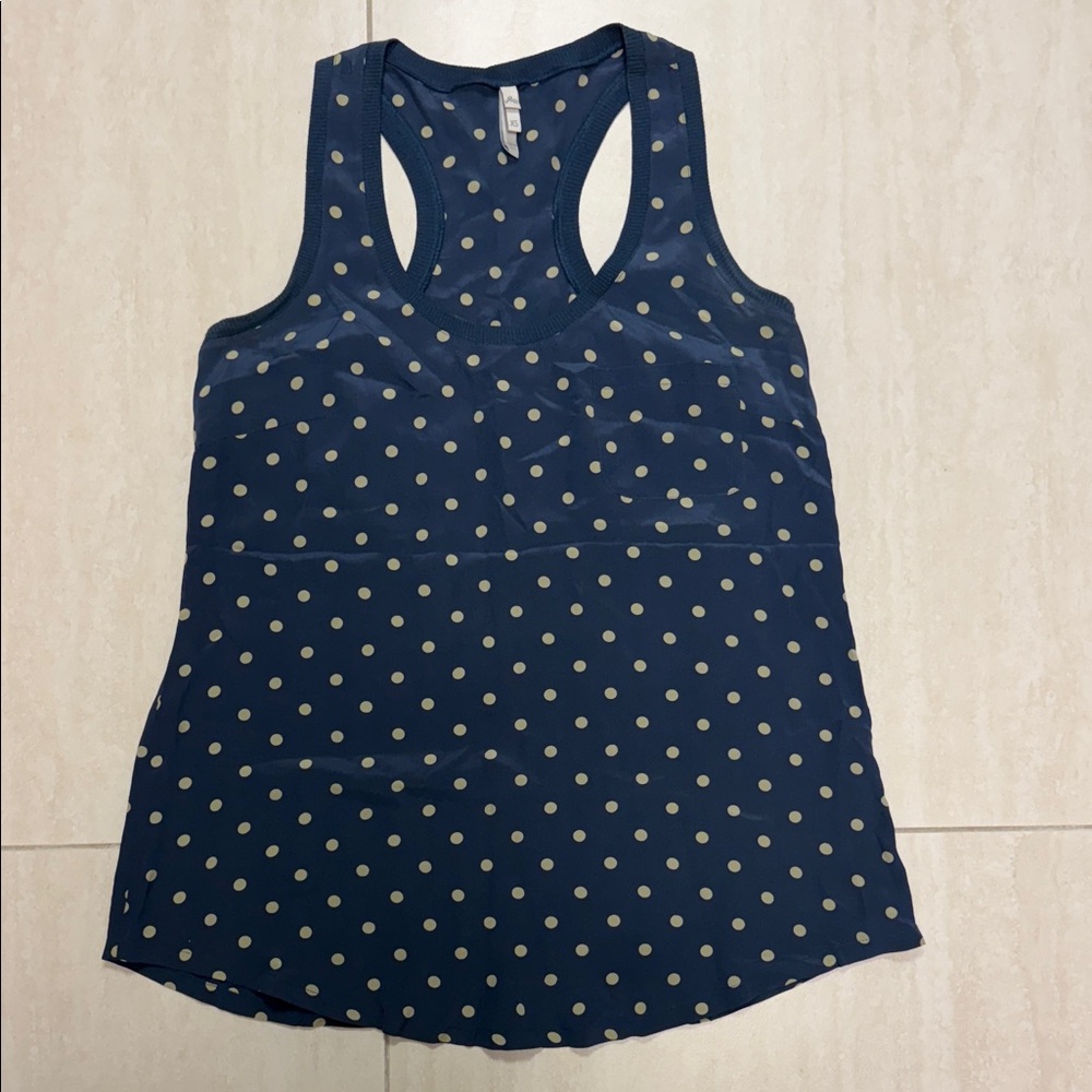 Joie Polka Dot Navy Blue Women's Tank Top